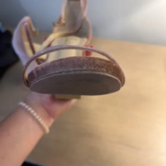 Lulus blush velvet block heel / Worn 1x / Size 7 - Picture 6 of 6